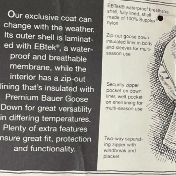 Eddie Bauer Men's EBtek Zip-Out Hoodie Goose Down Parka Sand Beige Size Medium - Picture 15 of 15